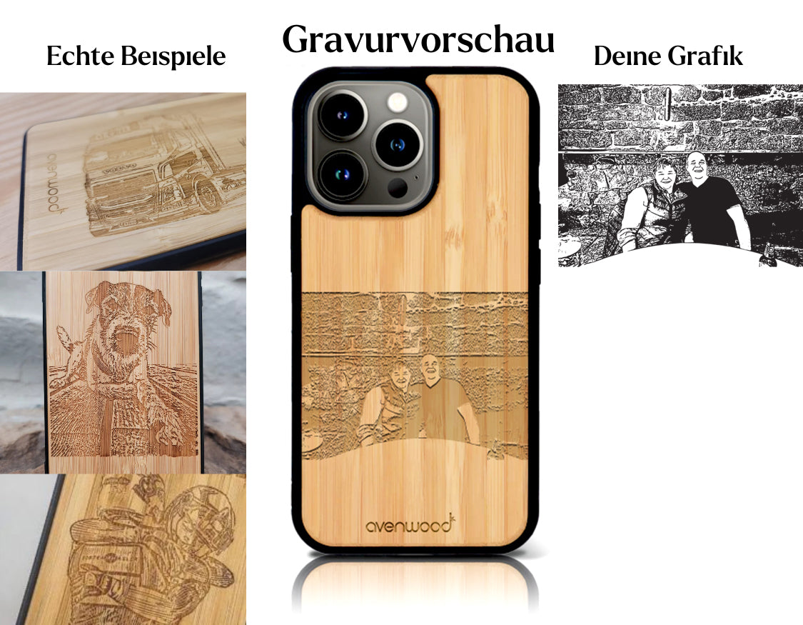 INDIVIDUELL iPhone 15 Pro Bambus-Kunststoff